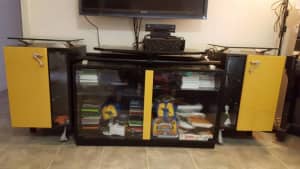 TV CABINET with TURNABLE, 2 carbinets Storages& Shelves