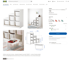 IKEA TROFAST storage with 6 bins