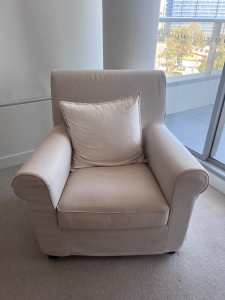 Linen Arm Chair (Barely Used)