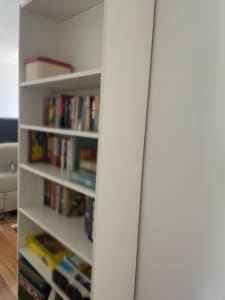 FREE white bookshelf and black cupboard.