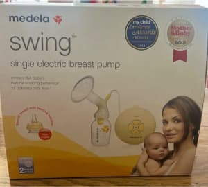 Medela swing electric breast pump and medela manual breast pump
