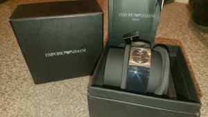 Emporio Armani black watch bangle BNIB RRP$299