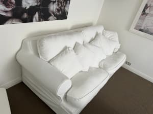 White Canvas 3 Seater Lounge