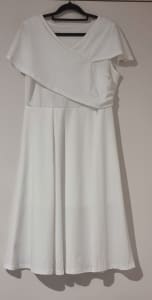 Asymmetrical white high tea dress