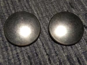 Vintage Buttons - Silver-tone Shanked - 40mm Diameter