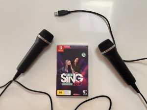 Let’s Sing 2023 Nintendo switch game with 2 microphones