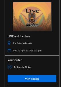 CONCERT LIVE & INCUBUS