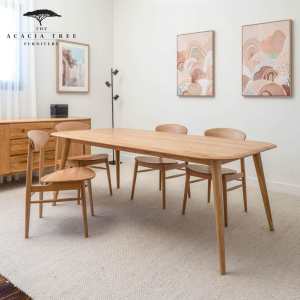 Leo Scandi Solid American Oak Dining Table BRAND NEW 4 SIZES