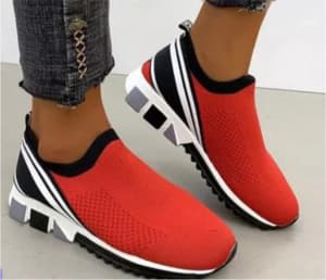 WOMENS RED CASUAL SPORTS SHOES