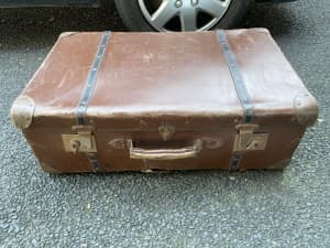 Brown rustic vintage suitcase