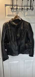 Genuine black leather motorcycle jacket (large)
