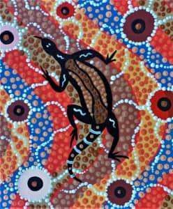New stunning aboriginal art on canvas Goanna Dreaming C