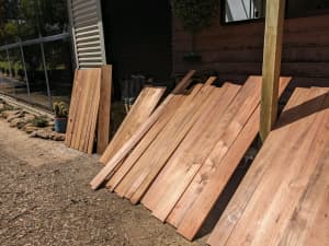 Blackwood timber boards 18mm thick and rough sawn boards