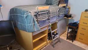 Captains cabin bed with storage and desk