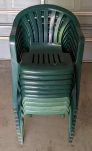 10 x Plastic Outdoor Chairs With Cover - 2 Different Styles