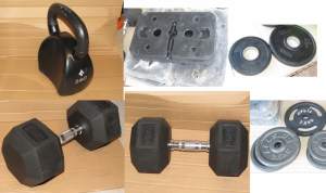 Dumbbell Barbell Kettlebell Free Weight Plates Home Gym Fitness