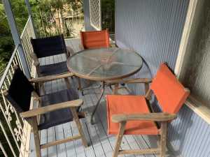 Outdoor Glass Table and Chairs
