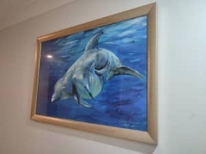 Original Painting of two dolphins