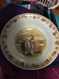 Antique WWI Bairnsfatherware porcelain dish 