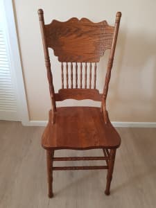 Antique Australian Oak Spindle Back Chair.