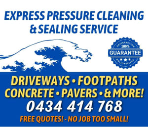 Concrete - Pavers - Driveway Pressure Cleaning & Sealing Service