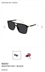 Gucci - GUCCI GG1270S 001 | BLACK | Men’s Sunglasses