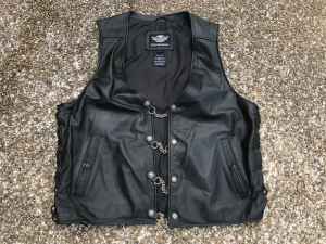 Leather vest. Harley-Davidson genuine. Motorcycle. Large