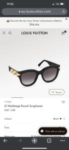 Louis Vuitton LV Moon Metal Cat Eye Sunglasses Gold Metal. Size U