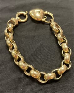 43gm 9ct solid gold belcher bracelet