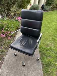 Office chair black and chrome
