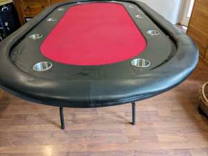 10 seater Poker Table with Red speed cloth 