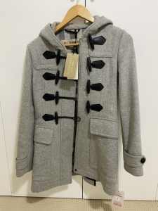 BNWT AUTHENTIC Burberry Duffle Coat Grey With Tags Attached Size XS