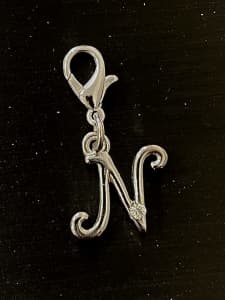Zafron Initial N Pendant with Diamanté and Clasp