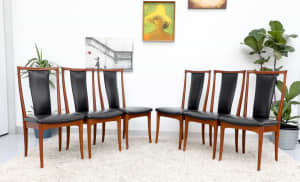 FREE DELIVERY-VINTAGE PARKER HIGH BACK DINING CHAIRS X6