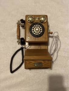Antique Vintage Wall Mounted Push Button Telephone