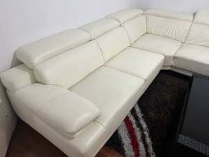 White colour leather sofa