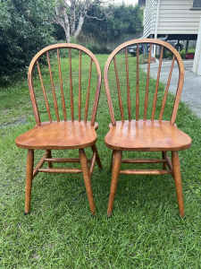 2 timber chairs