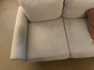 Beige 3 seater temple and Webster sofa