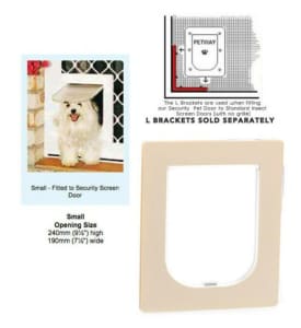 PETWAY Lockable Flap Pet Dog Cat Door Small for Security Door Screen