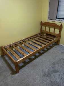 Single wooden bed frame