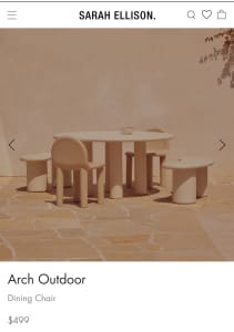 2 x Sarah Ellison Arch outdoor chairs, brand new in box.