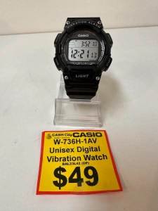 Casio W-736H-1AV Unisex Digital Vibration Watch