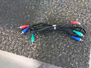 Component Red Blue Green RCA Plug Connector Video Cord Cable