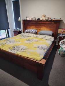 King bed frame and mattress