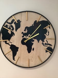 One six eight London Toki Globe Charcoal 60cm Silent Wall Clock