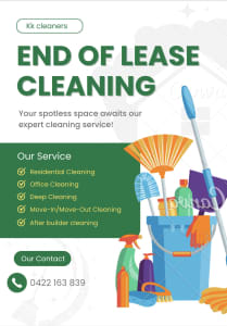 End of lease cleaning with invoice 
