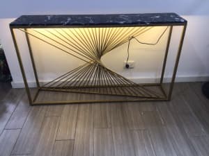 Marble Console Hallway Table with LED Light