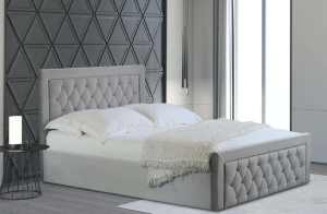 Mia Velvet Gas Lift bed in Light Grey/Beige From $469 - $549.00 (4 Siz