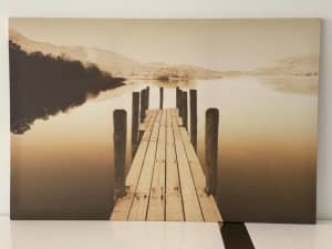 Canvas Photo Print Artwork Picture 78cm x 118cm Jetty Over water