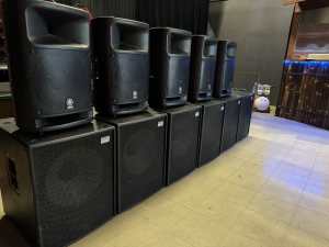 11 x PA Speaker Set - 5 x Yamaha MSR400 6 x Rare Audio 18” Subs
